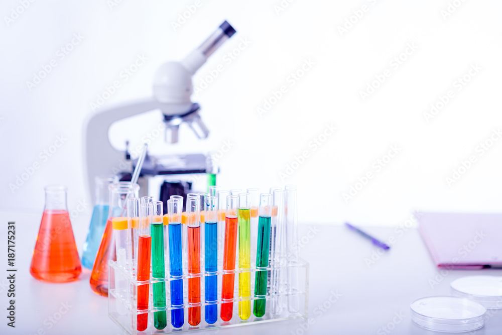 Science equipment on table Science equipment on table