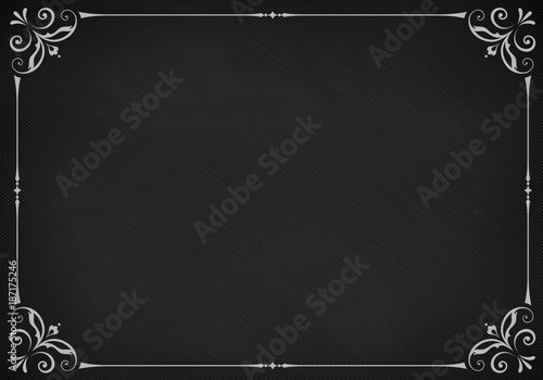 Vintage textured blackboard background with retro border