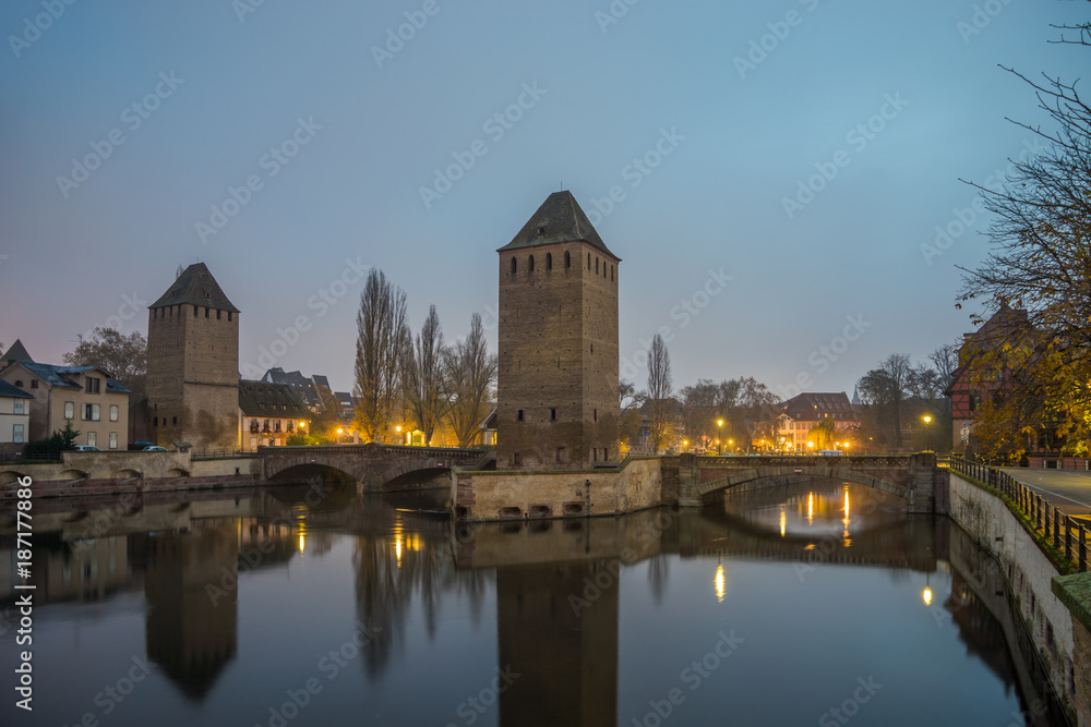 Obraz premium Ponts Couverts from the Barrage Vauban in Strasbourg France