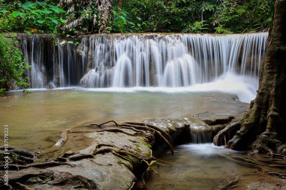 Fototapeta premium Waterfall Huai Mae Khamin Kanchanaburi Thailand Travel