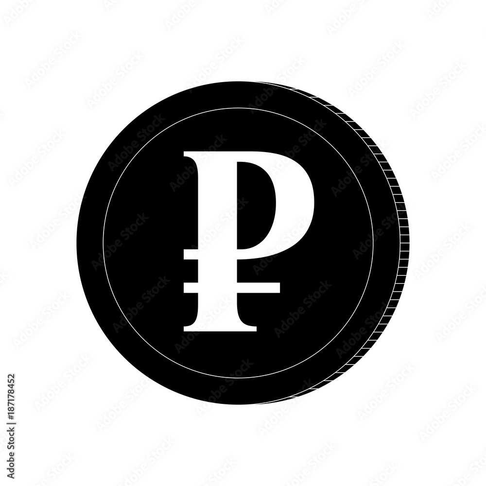 Currency Cion , Rouble cion icon black and white logo Currency Cion , Rouble cion icon black and white logo