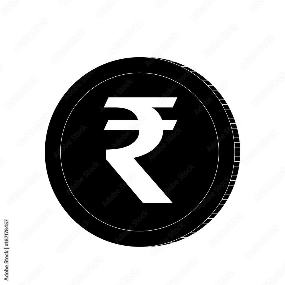 Currency Cion , Rupee cion icon black and white logo Currency Cion , Rupee cion icon black and white logo