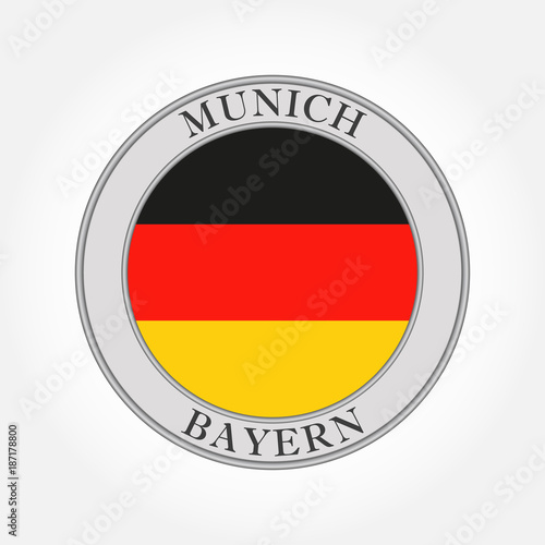 Free Download German flag round icon or button. Germany, Bavaria or Bayern and Munich circle badge. Vector illustration. - GFXLoad