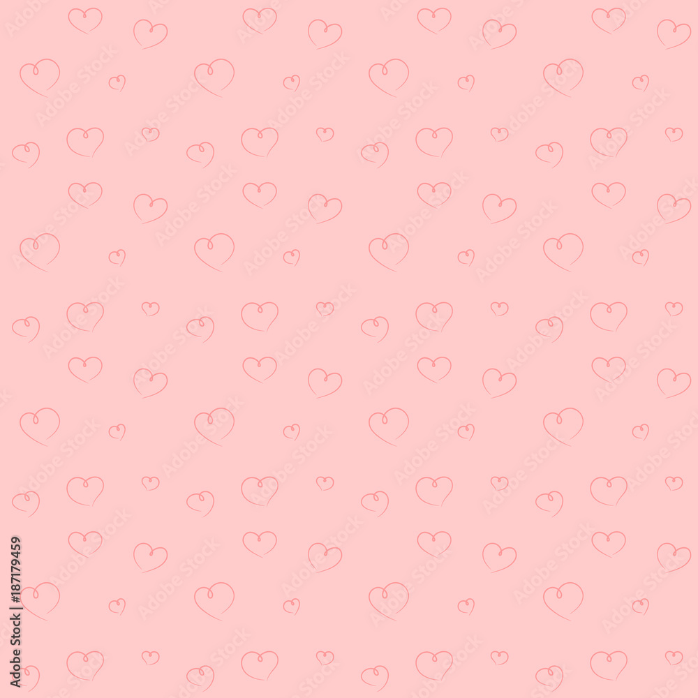 Hand drawn pink hearts backdrop seamless pattern Hand drawn pink hearts backdrop seamless pattern