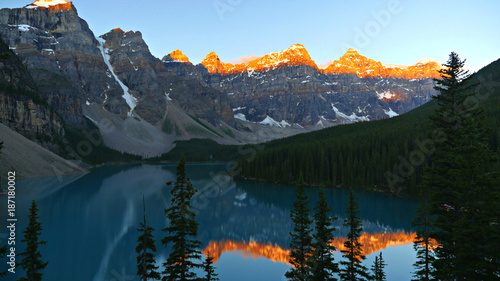 Moraine Lake Mountain Sunrise Alberta Canada