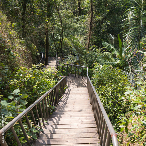 Descent from the mountain in Hot Springs National Forest Park in Hainan Qixianling
