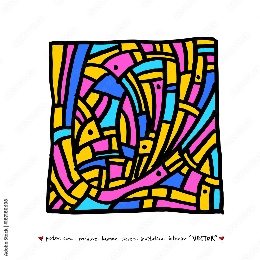 Fototapeta premium 모자이크 패턴 / 젠탱글 일러스트