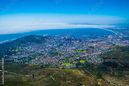 City View from Table Mountain in Cape Town  Aouth Africa
