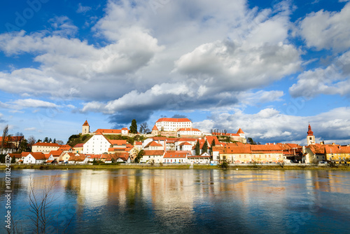 Ptuj, Slovenia, panoramic shot of oldest city in Slovenia