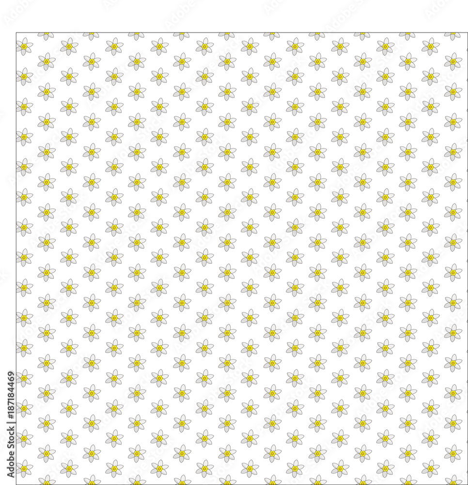 vector illustration seamless daffodil daffodil pattern small white flowers, textile, wrapping paper, background