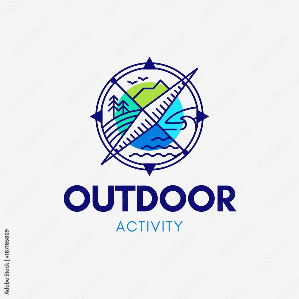 Outdoor Activity Logo Stock Vector | Adobe Stock