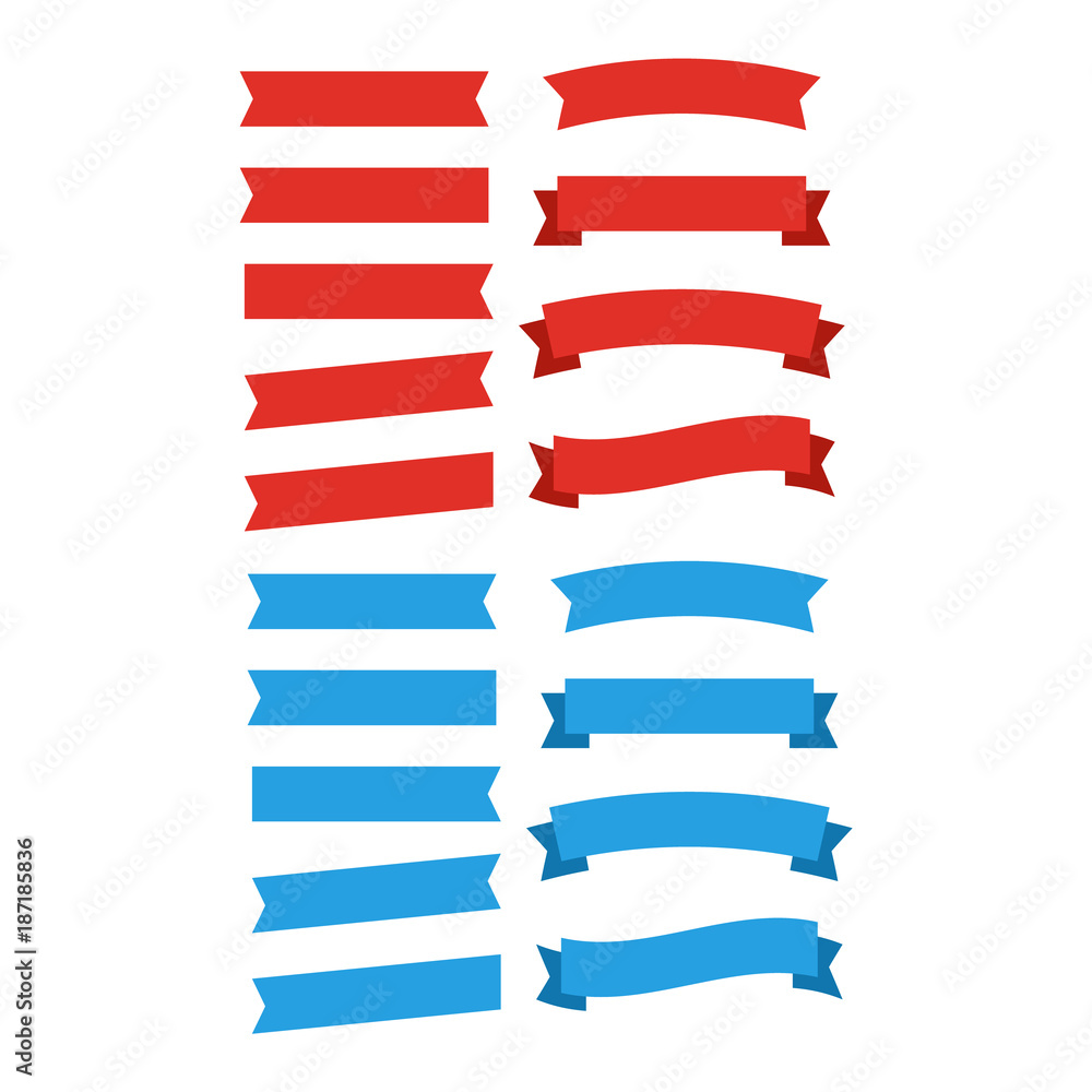 Flat vector ribbons banners flat isolated. Ribbons banners Flat vector ribbons banners flat isolated. Ribbons banners