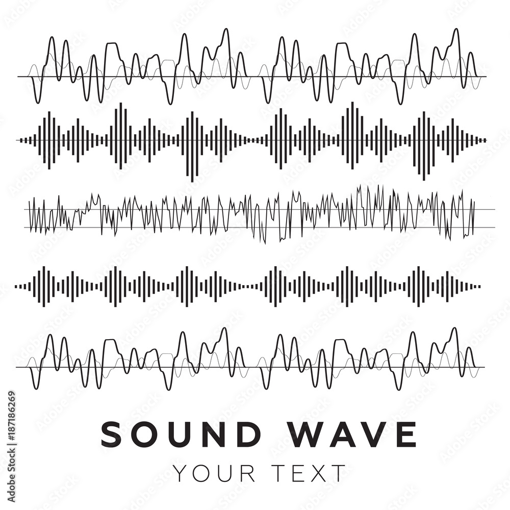 Sound waves vector. Sound waves sign and symbol in flat style Sound waves vector. Sound waves sign and symbol in flat style