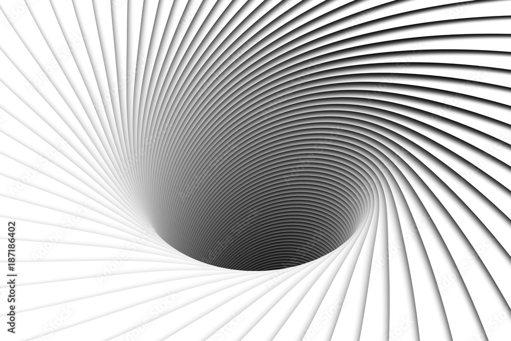 abstract background lines black hole 3d illustration Stock Illustration