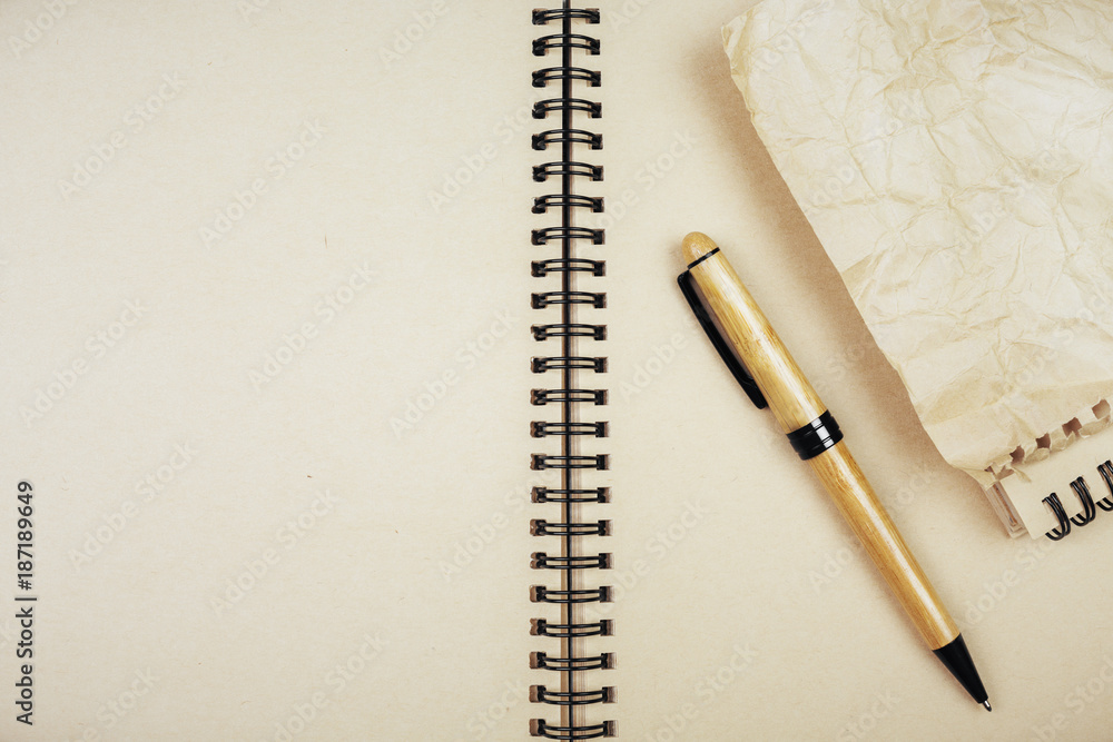 Brown spiral notepad Brown spiral notepad