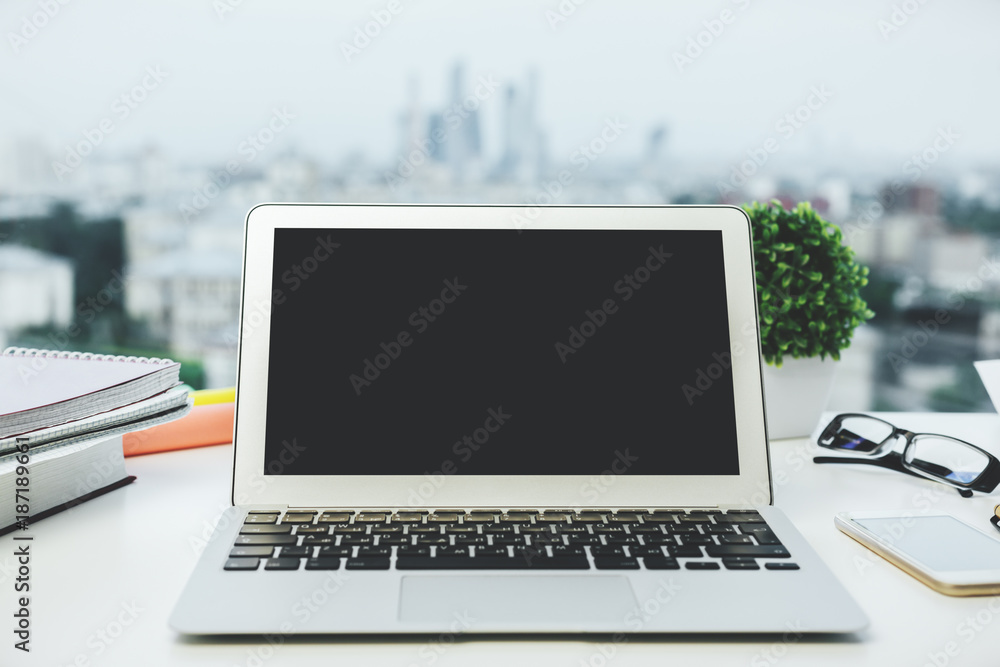 Creative designer desktop with laptop Creative designer desktop with laptop