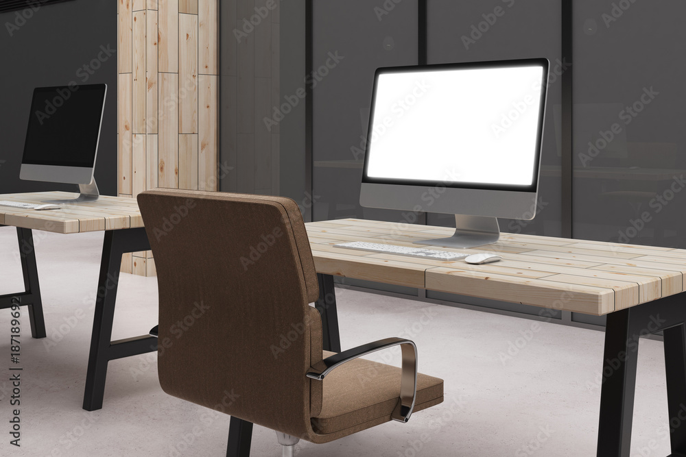 Blank computer in interior Blank computer in interior