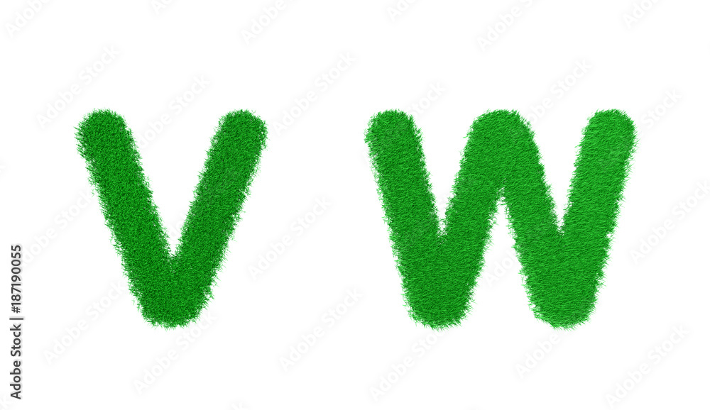3d rendering letters of green grass alphabet isolated on white background 3d rendering letters of green grass alphabet isolated on white background