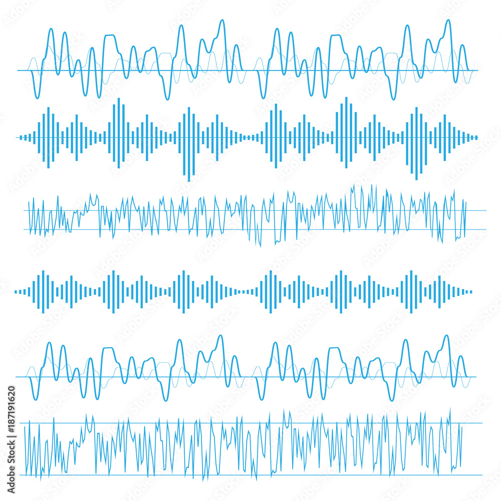 Sound waves vector. Sound waves sign and symbol in flat style Sound waves vector. Sound waves sign and symbol in flat style
