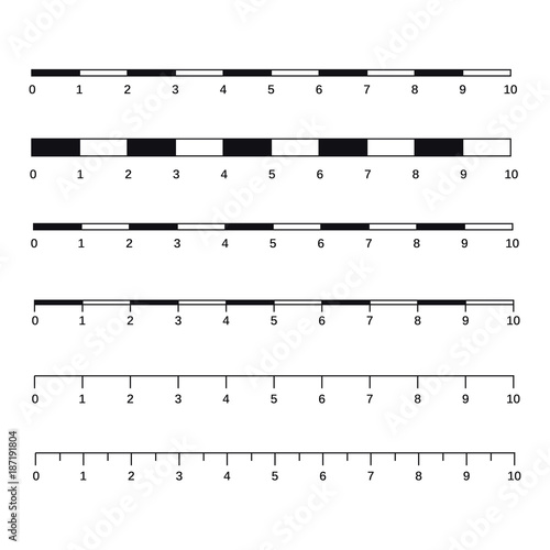 Map scales graphics for measuring distances. Scale measure map vector. Latitude and longitude distance