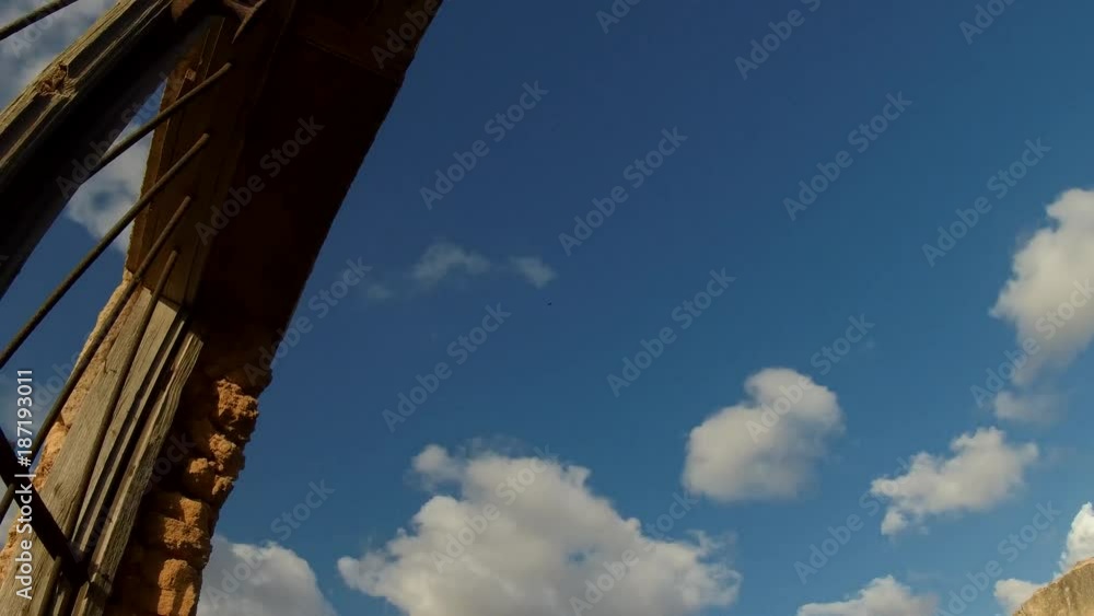 Hyperlapse in motion clouds above an abandoned house Hyperlapse in motion clouds above an abandoned house