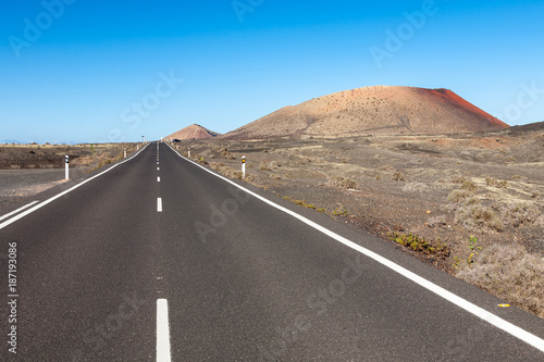 Lanzarote road landscape, Canary Islands