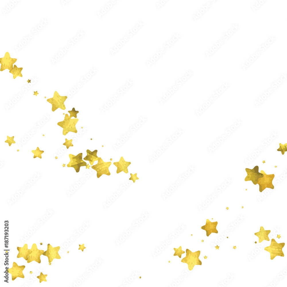 Star confetti. Gold random confetti background Star confetti. Gold random confetti background