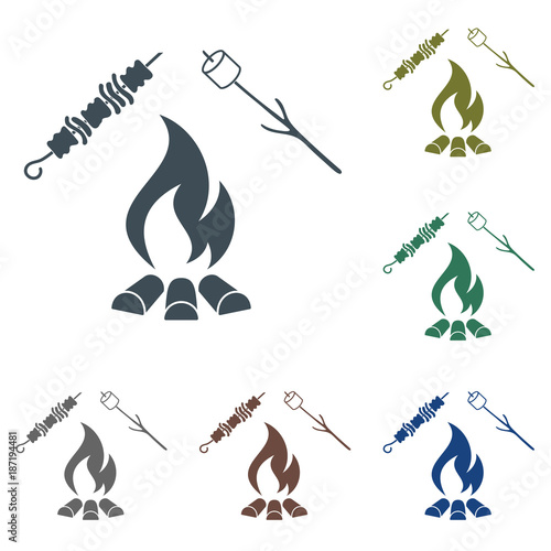 Brazier, zephyr and kebab icon