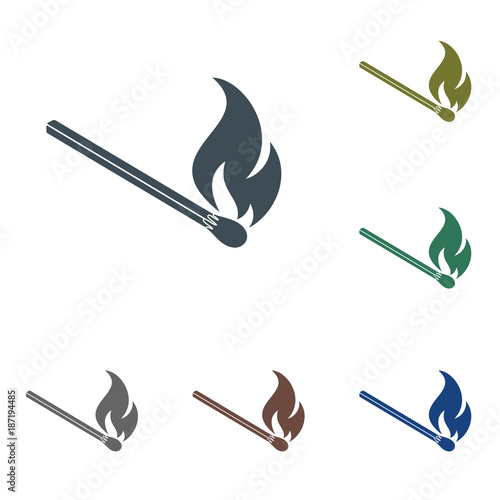 Match fire icon vector