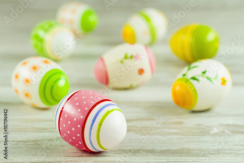 Easter concept, colorful Easter eggs
