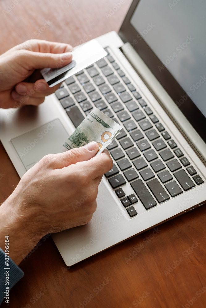 Comfortable online shopping. Spending money on the internet is easy. Order everything from home. Consumerism concept Comfortable online shopping. Spending money on the internet is easy. Order everything from home. Consumerism concept
