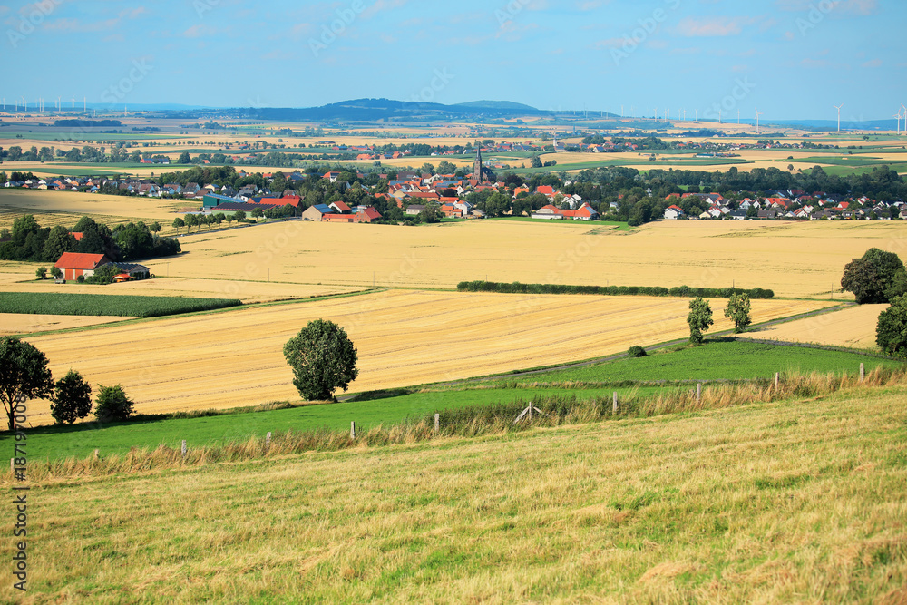 Scenic landscape near Warburg in Westphalia, North Rhine-Westphalia, Germany
