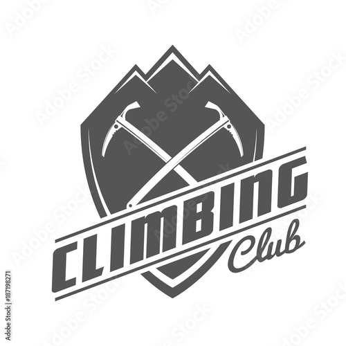 Climbing Club Black and White Emblem