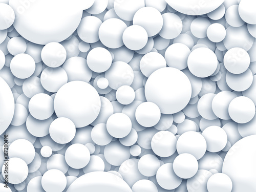 White balls background. Different sizes white balls texture.