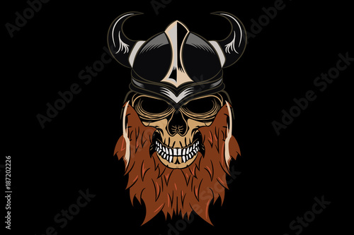 Viking - bearded skull in a helmet.