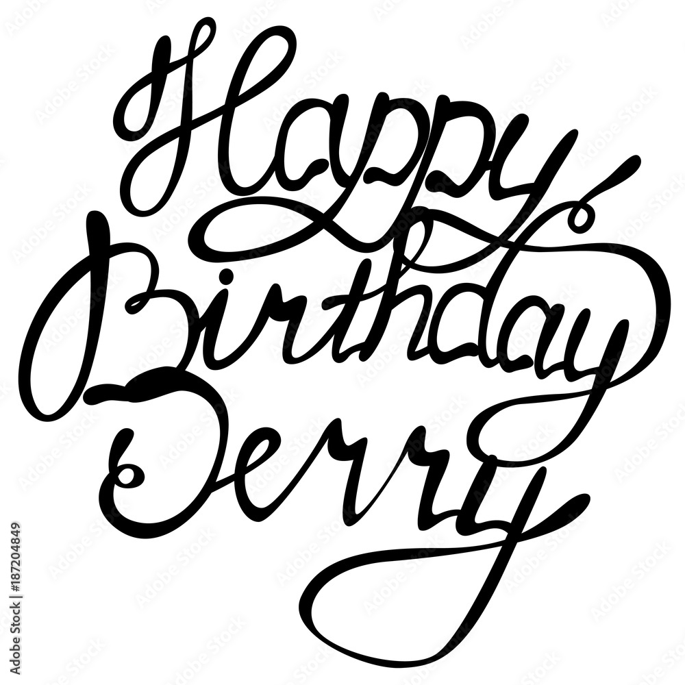 Happy birthday Jerry name lettering Stock Vector | Adobe Stock