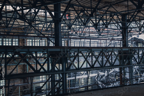 Wallpaper Mural  a factory interior with steel frames Torontodigital.ca