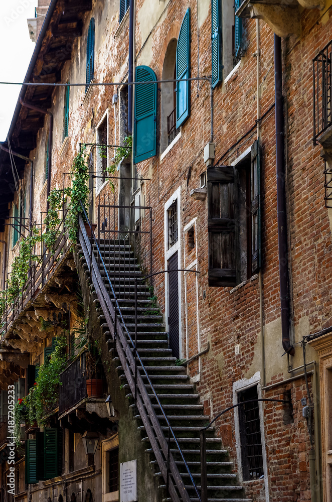 Obraz premium Residential Buildings in Verona, Province of Verona, Veneto, Italy