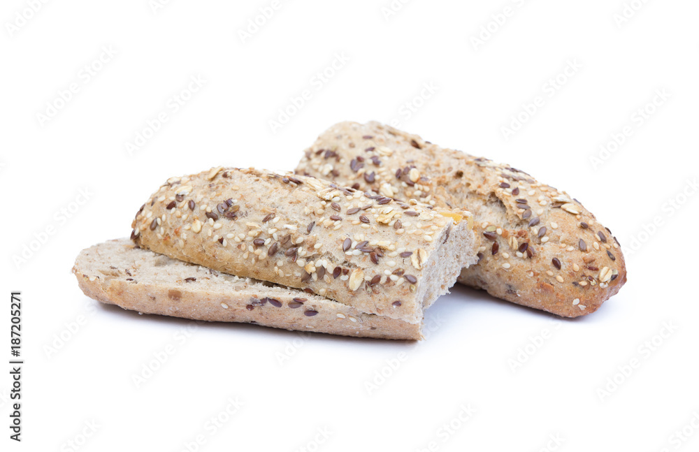 Whole wheat bread isolated on white background Whole wheat bread isolated on white background