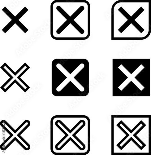 Cross Mark Icon, Delete Mark Collection