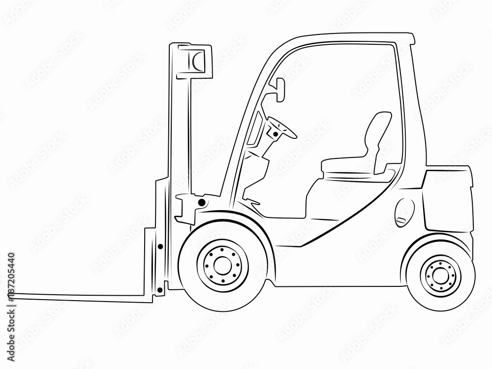 illustration of a forklift. vector drawing Stock Vector Adobe Stock