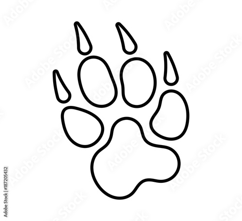 Paw Print Icon, Dog, Cat, Fox Foot Imprint