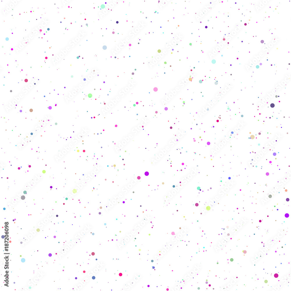 Seamless pattern with colorful dots on white background, vector illustration.