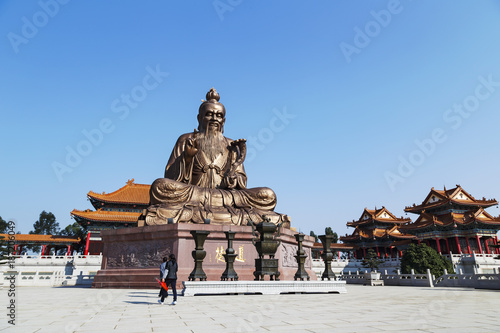 Laozi statue in yuanxuan taoist temple guangzhou photo
