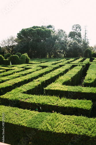 Photography park labyrinth in barcelona