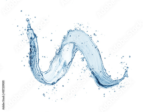 Abstract shape of water splash, isolated on white background