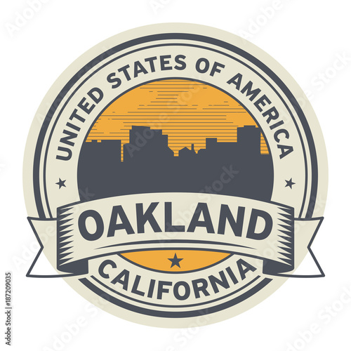 Stamp or label with name of Oakland, California