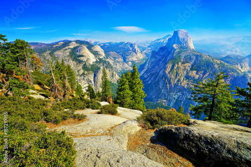 View from the Glacier Point in Yosemite National Park in autumn.