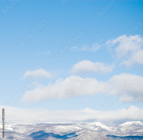 冬　山　雪　空　素材