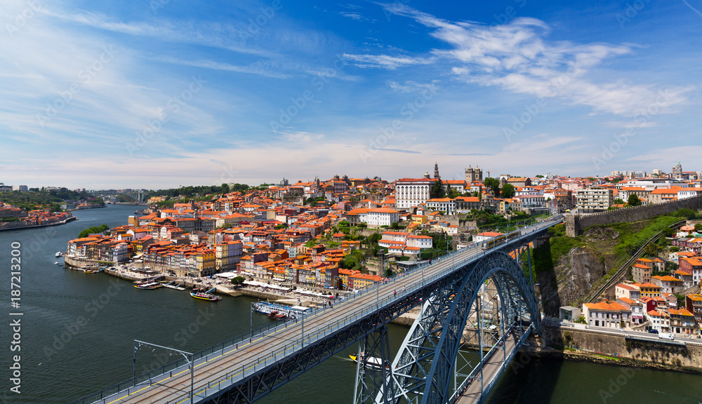 view of the old city of Porto, Portugal